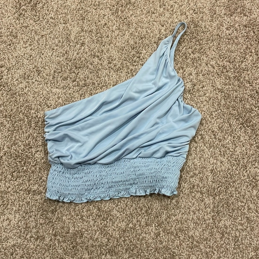 Cute Blue one shoulder top.